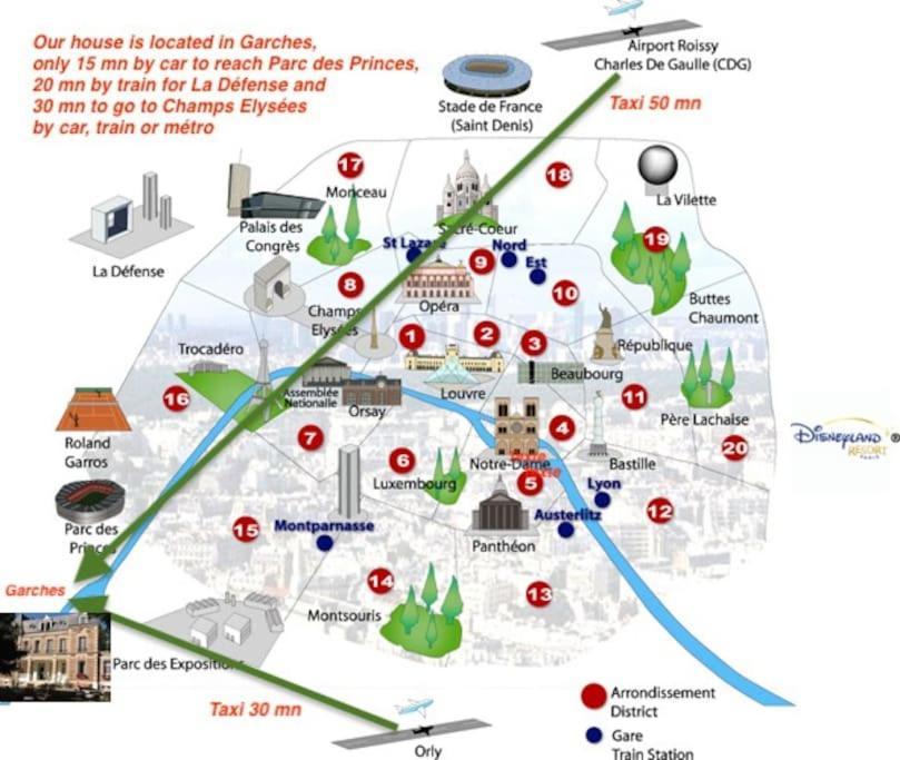 Garches Appartement De 100M2 Dans Un Parc A 20 Mn Du Centre De Paris מראה חיצוני תמונה